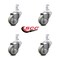 Service Caster 3 Inch Gray Polyurethane Wheel Swivel 7/8 Inch Square Stem Caster Set SCC SCC-SQ20S314-PPUB-GRY-78-4 - alternate 4